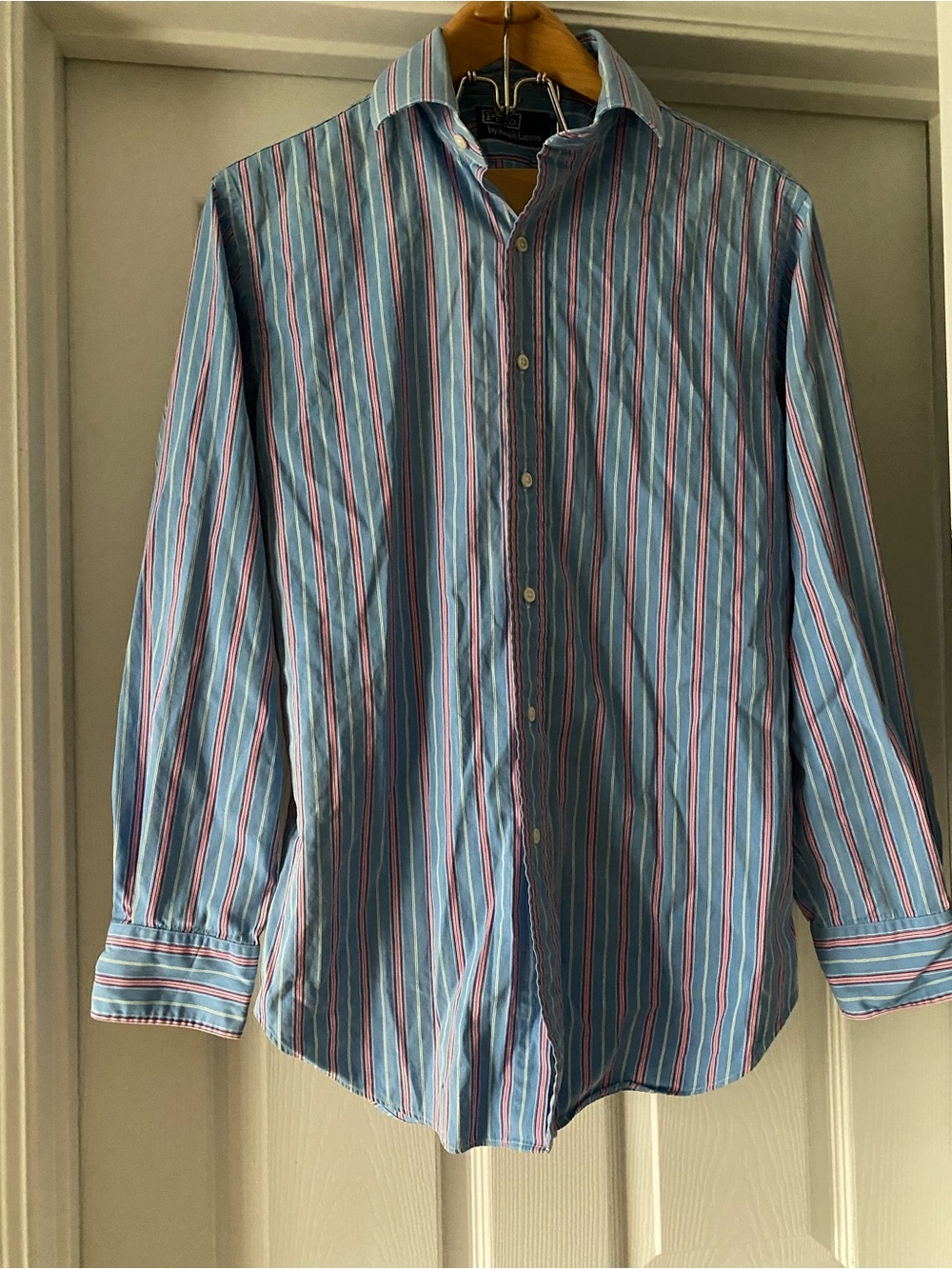 Ralph Lauren Light Blue Shirt with Pink & White Oxford Yarmouth Sz 16 34/35
